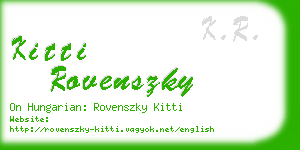 kitti rovenszky business card